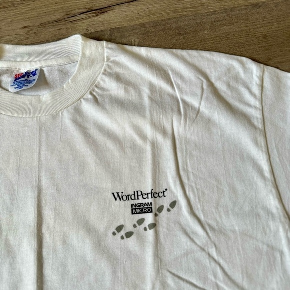 Vintage 90s WordPerfect computer single stitch t shirt men XL awesome condition - Picture 4 of 6